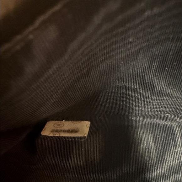 Authentic CHANEL Black Satin Quilted Clutch with Gold Logo - Picture 6 of 10